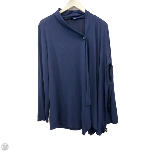 Sweater Cardigan By Apt 9 In Navy, Size: Xl