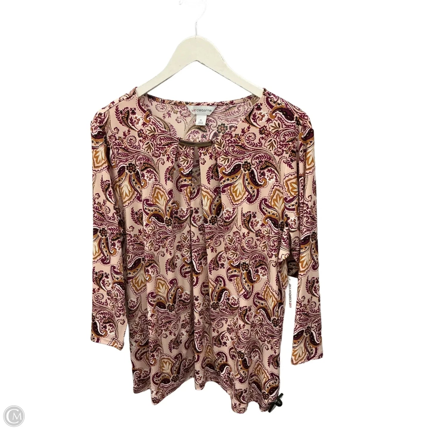 Top 3/4 Sleeve By Liz Claiborne In Pink, Size: Xl