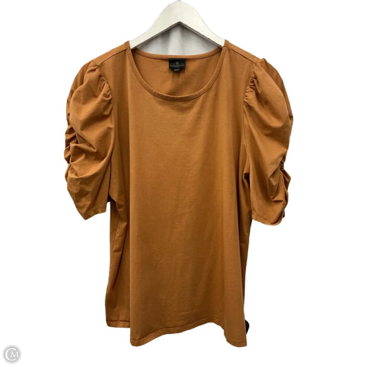 Top Short Sleeve By Worthington In Tan, Size: Xxl