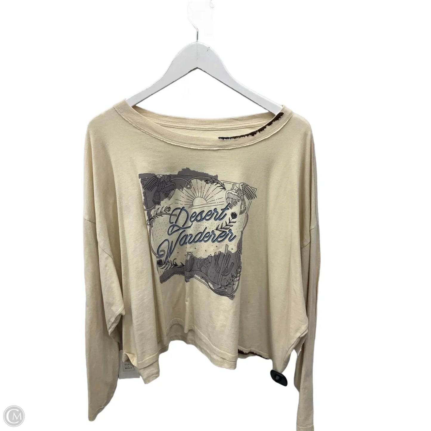Top Long Sleeve By Clothes Mentor In Cream, Size: Xxl