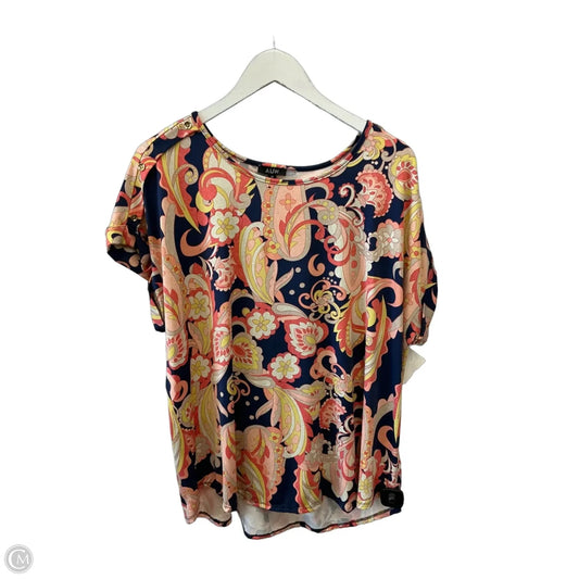 Top Short Sleeve By Auw In Multi-colored, Size: 2x