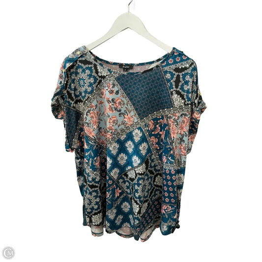 Top Short Sleeve By Auw In Teal, Size: 2x