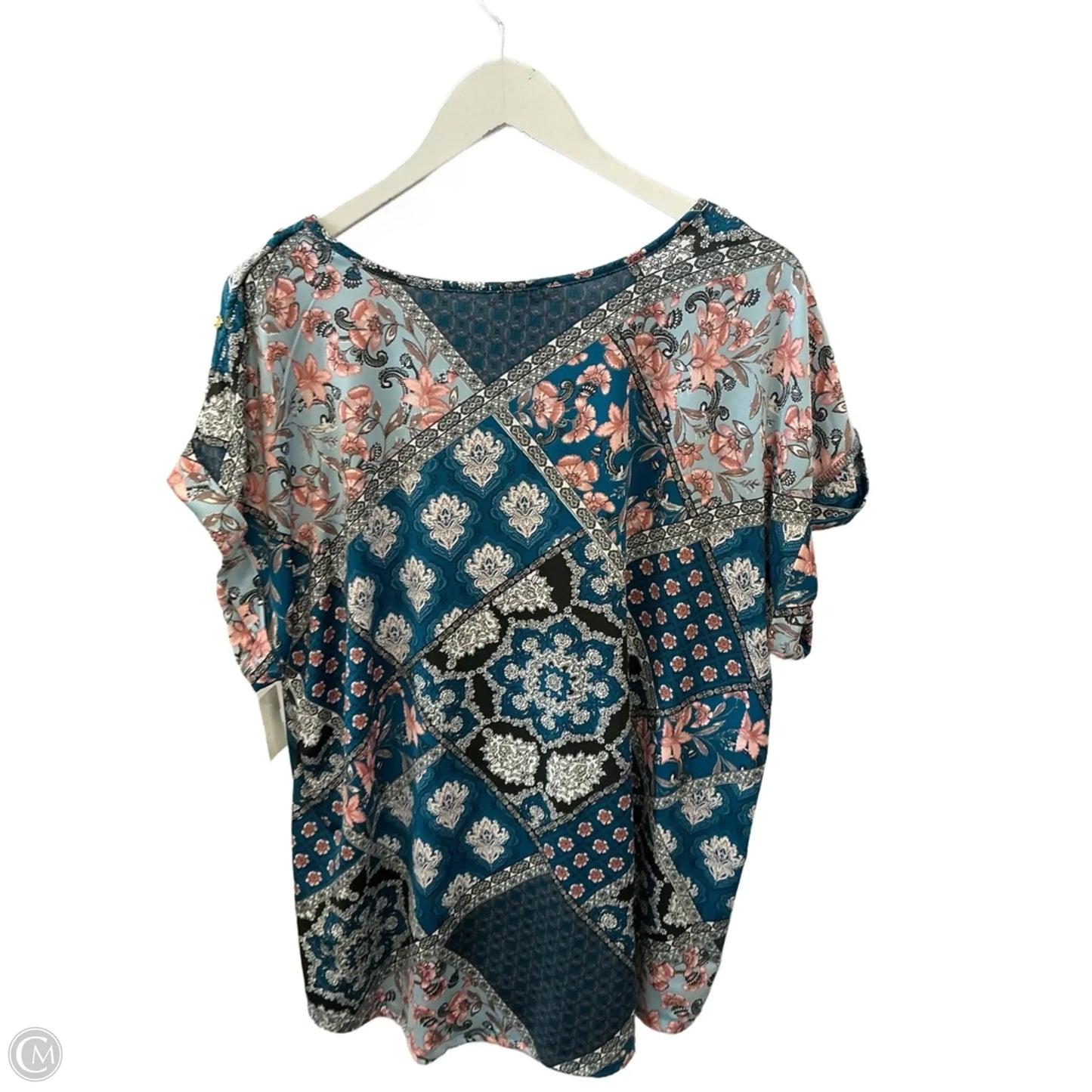 Top Short Sleeve By Auw In Teal, Size: 2x