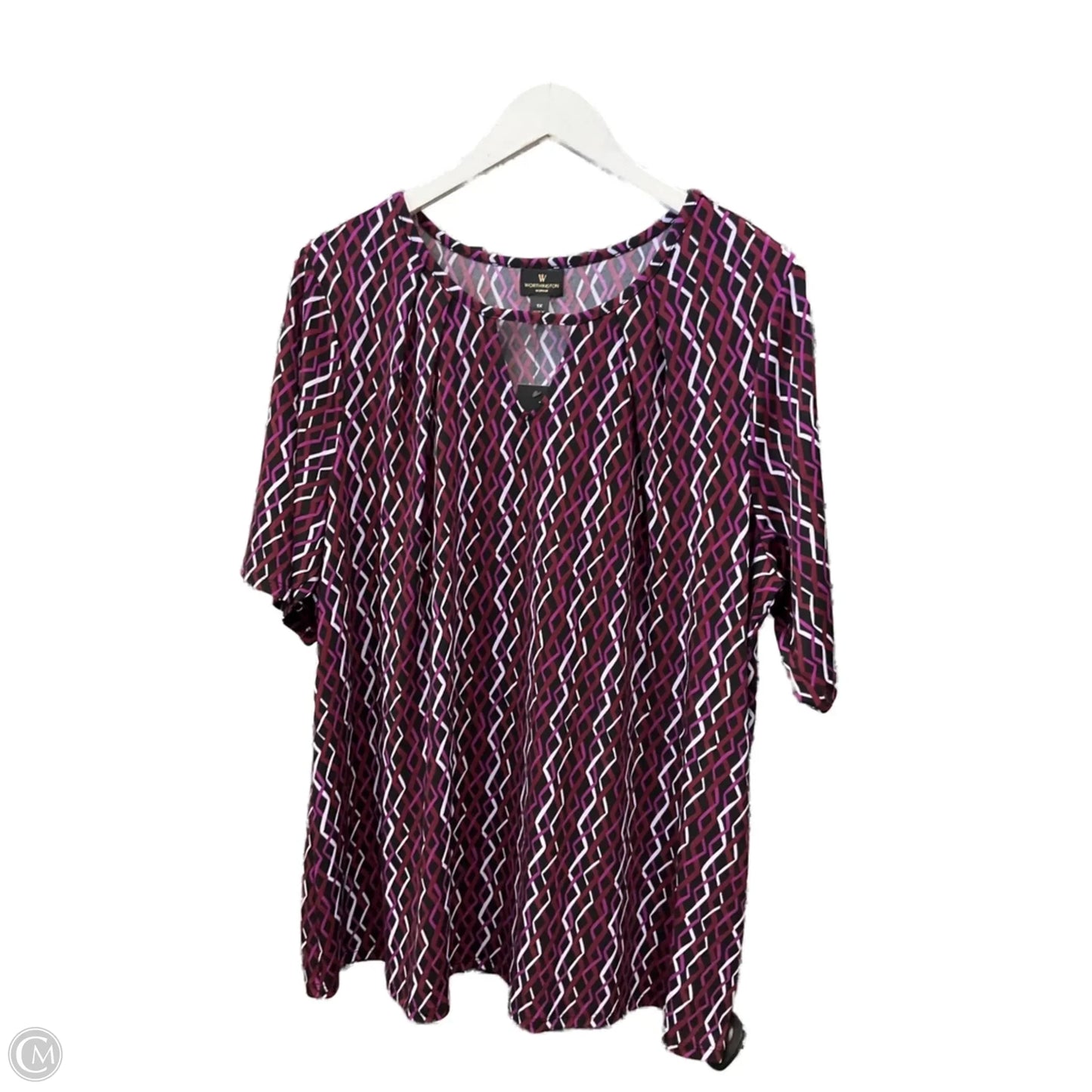 Top Short Sleeve By Worthington In Purple, Size: 1x