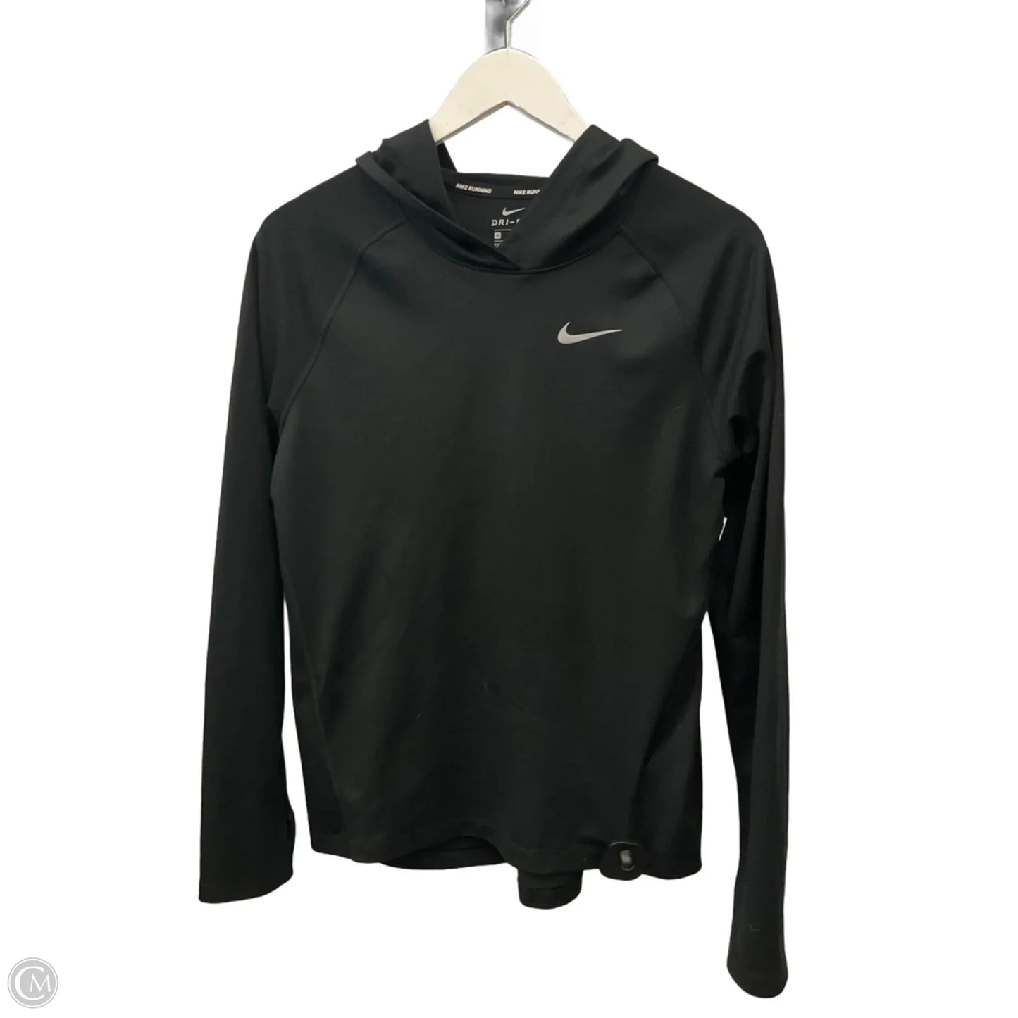 Athletic Top Long Sleeve Hoodie By Nike Apparel In Black, Size: M