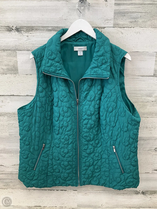 Vest Puffer & Quilted By Cj Banks In Green, Size: 2x