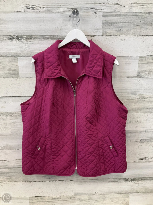 Vest Puffer & Quilted By Cj Banks In Pink, Size: 2x