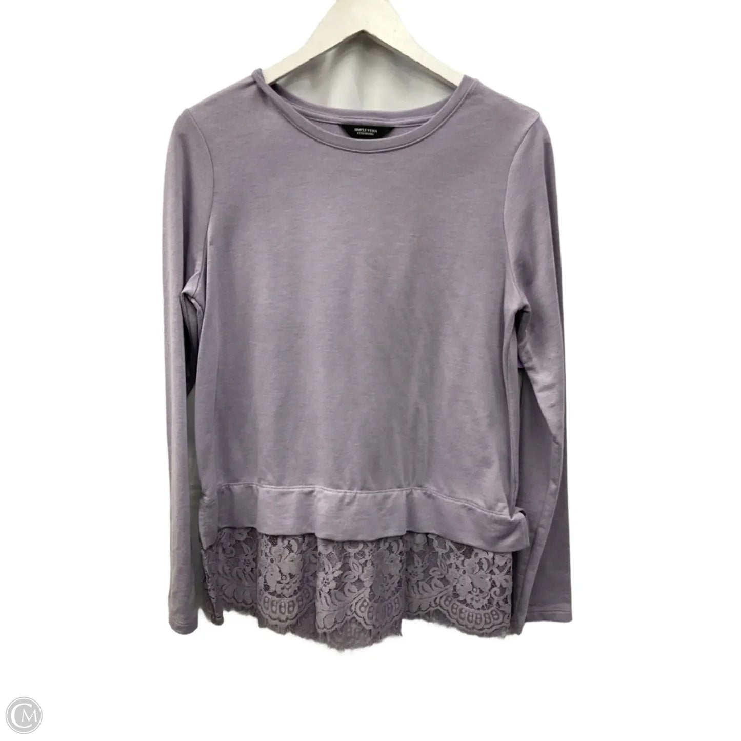 Top Long Sleeve By Simply Vera In Purple, Size: M