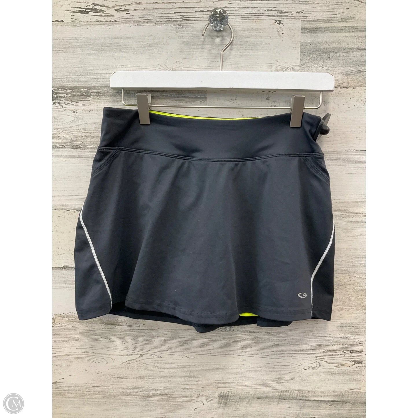 Athletic Skort By Champion In Grey & Yellow, Size: S