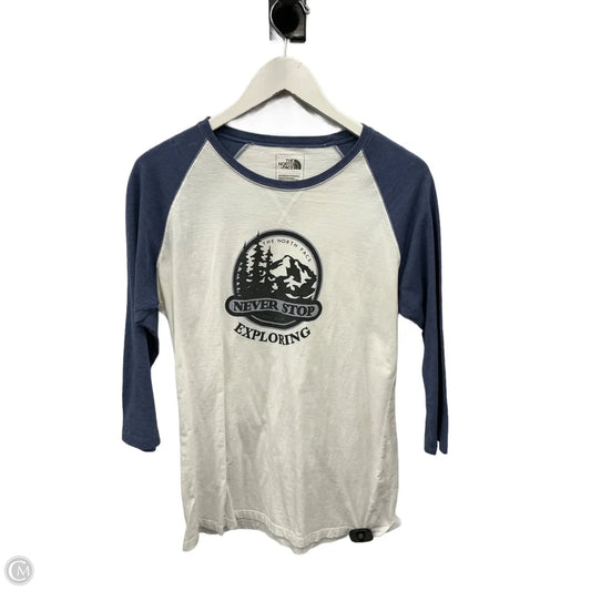 Top 3/4 Sleeve By The North Face In Blue & White, Size: L