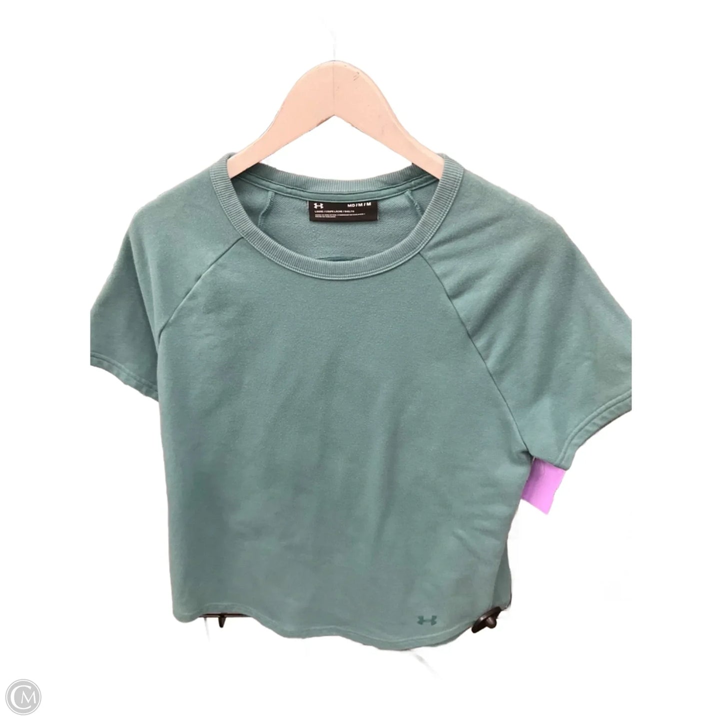 Athletic Top Short Sleeve By Under Armour In Green, Size: M