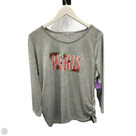 Top 3/4 Sleeve By Clothes Mentor In Grey, Size: Xl