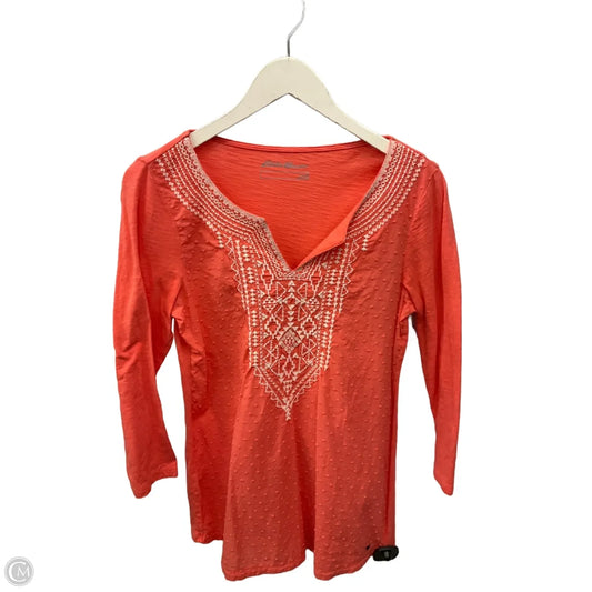 Top 3/4 Sleeve By Eddie Bauer In Coral, Size: S