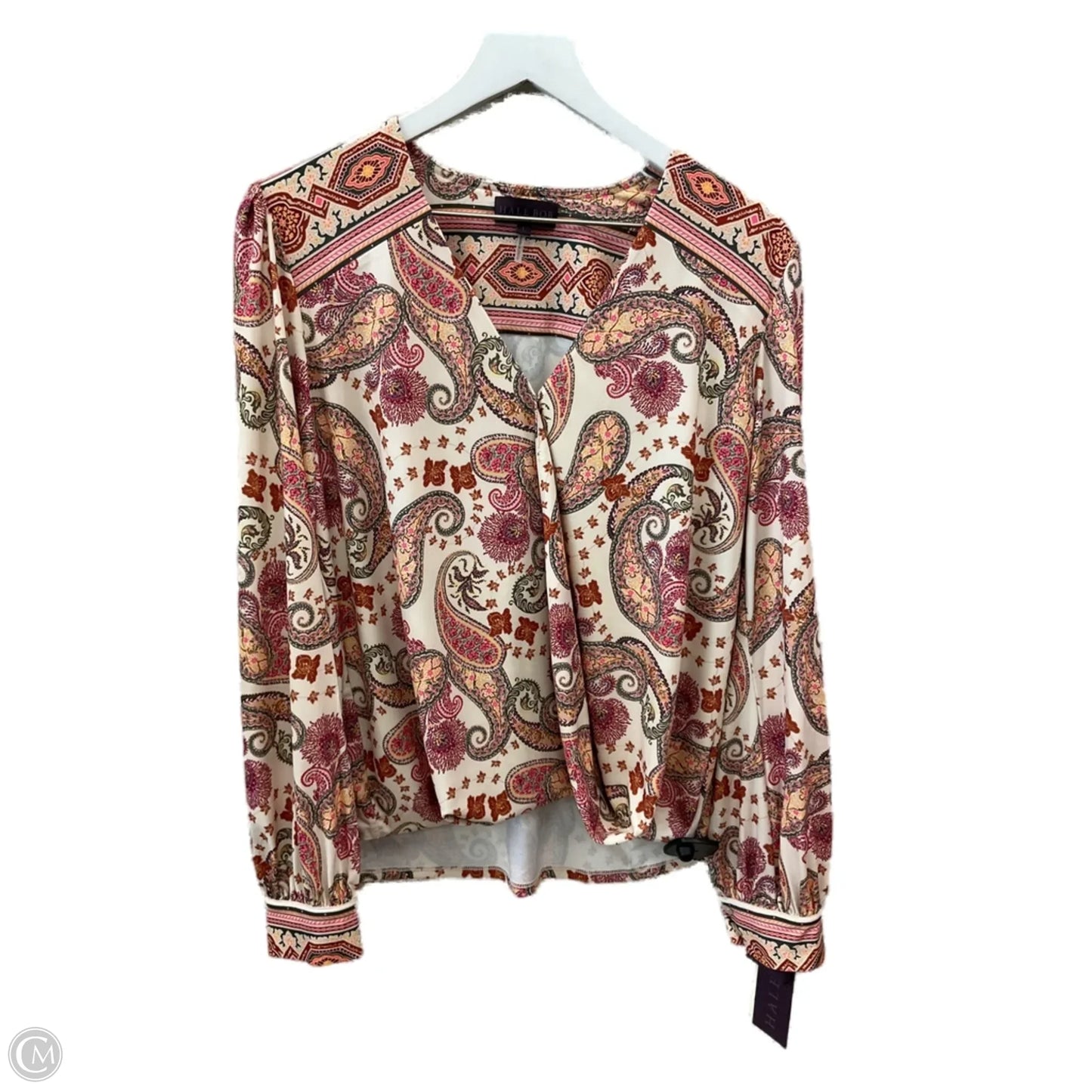 Top Long Sleeve By Hale Bob In Orange & Pink, Size: L