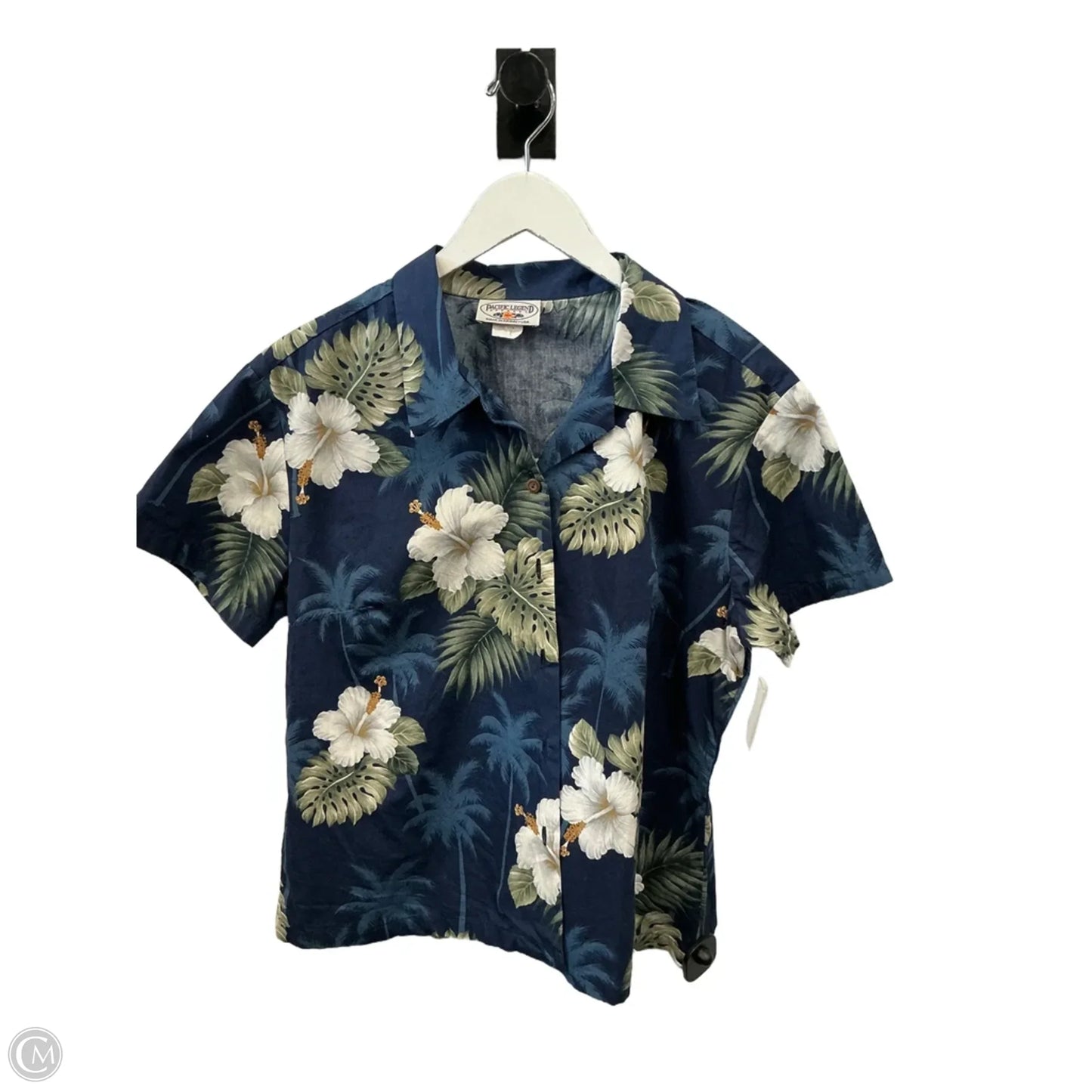 Top Short Sleeve By Clothes Mentor In Tropical Print, Size: Xl