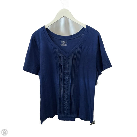 Top Short Sleeve By Lane Bryant In Blue, Size: 1x