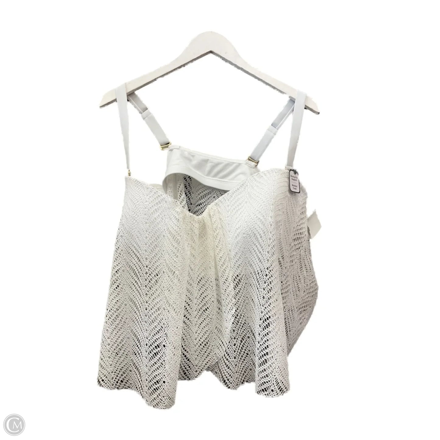 Swimsuit Top By Time And Tru In White, Size: 1x