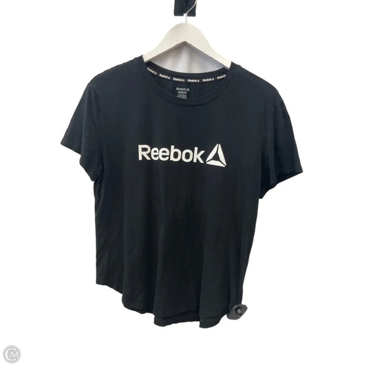 Athletic Top Short Sleeve By Reebok In Black, Size: M