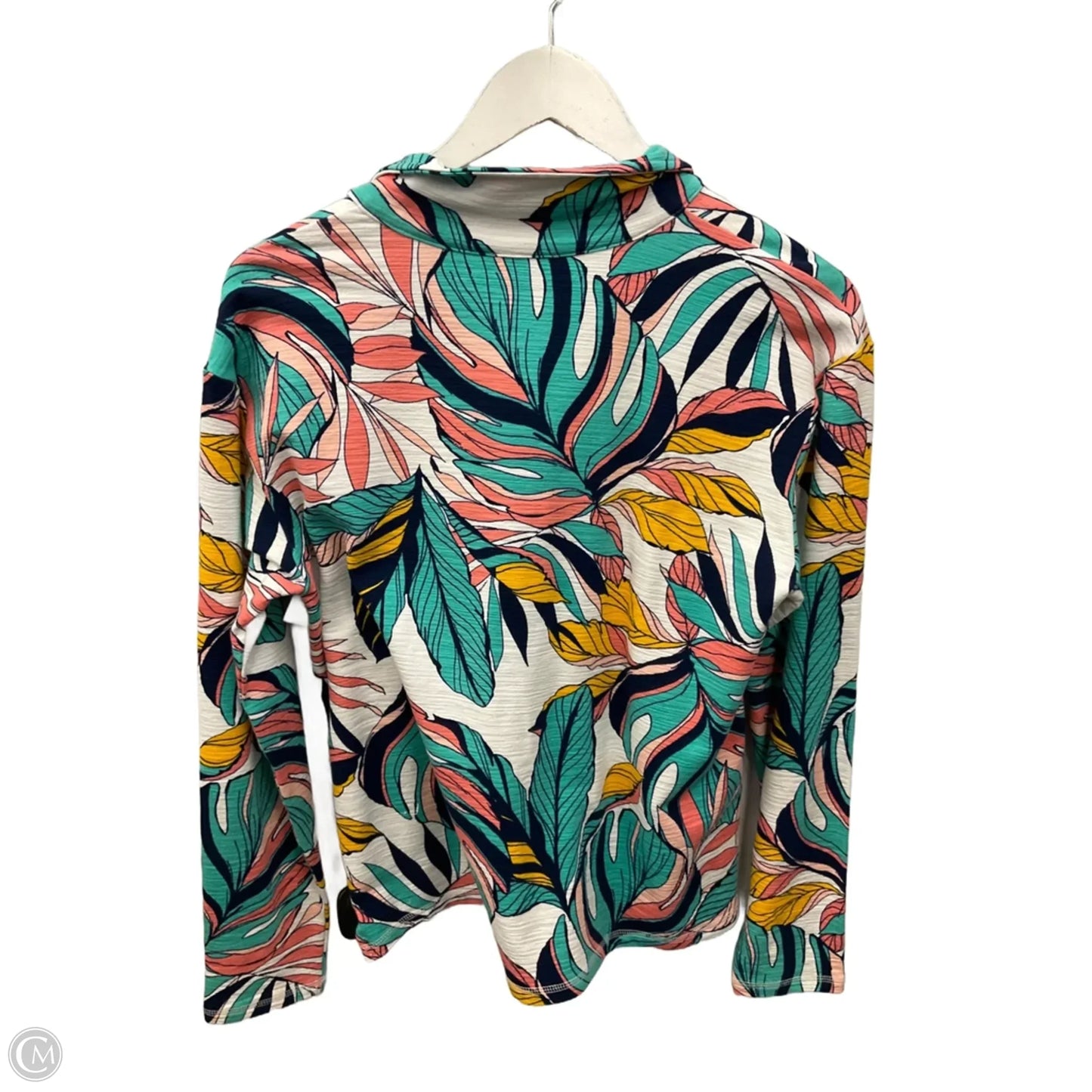 Top Long Sleeve By Talbots In Green & Pink, Size: S