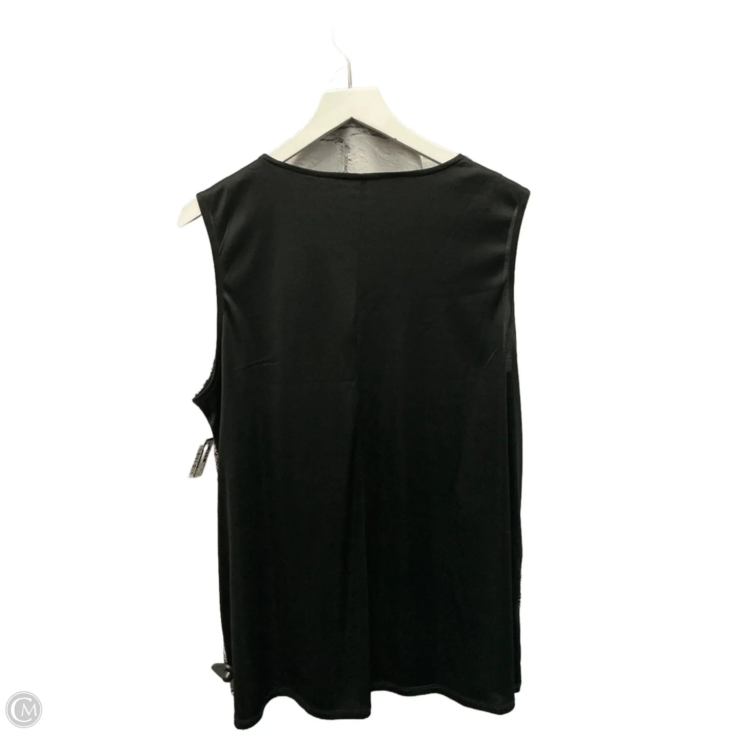 Top Sleeveless By Cocomo In Black & Gold, Size: 2x