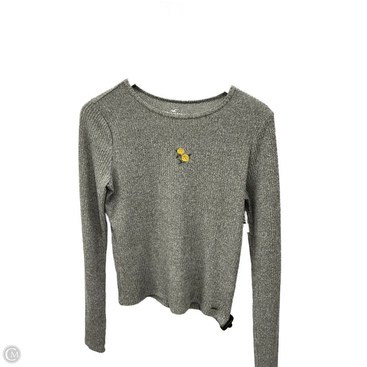 Top Long Sleeve By Hollister In Grey, Size: L