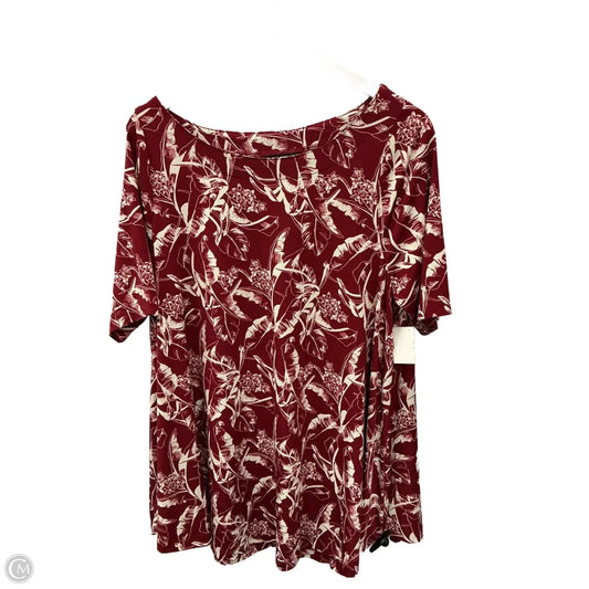 Tunic Short Sleeve By Lane Bryant In Red & White, Size: Xl