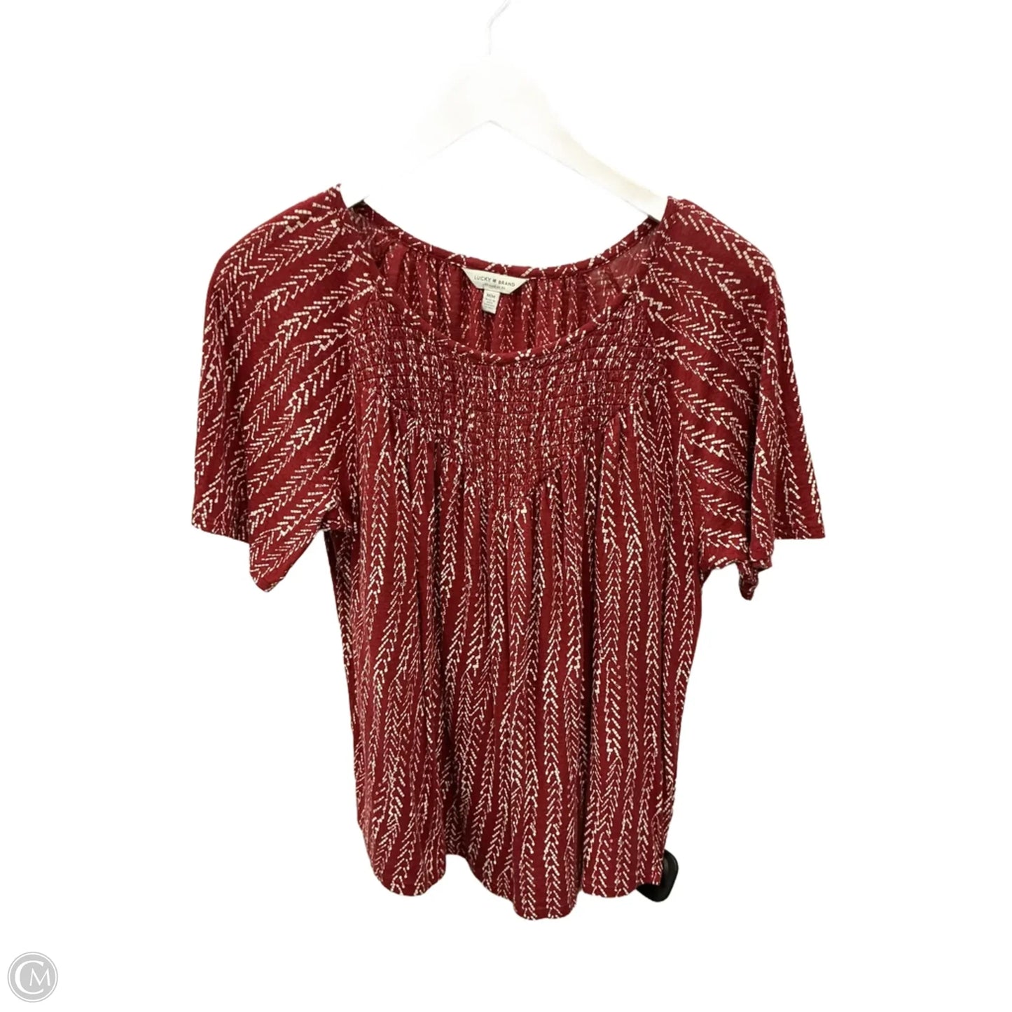 Top Short Sleeve By Lucky Brand In Red, Size: M