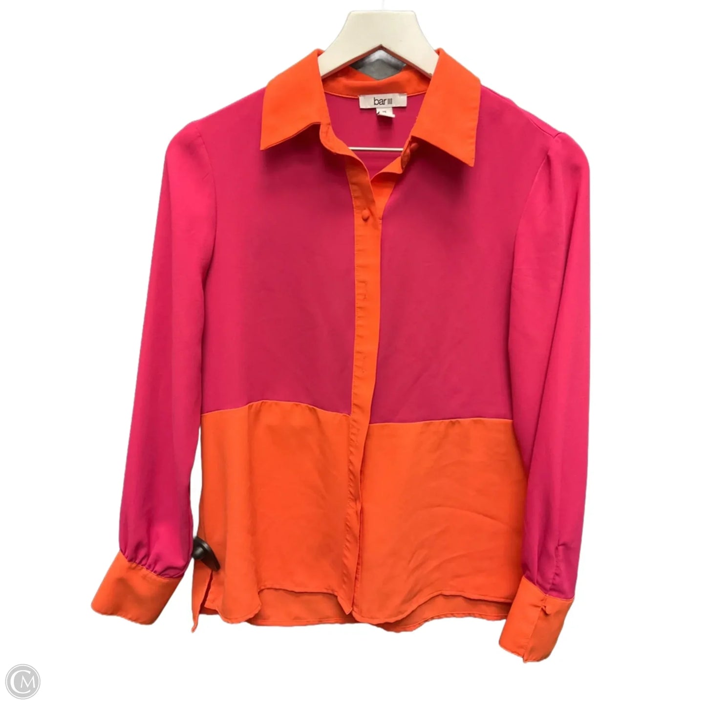 Top Long Sleeve By Bar Iii In Orange & Pink, Size: Xs