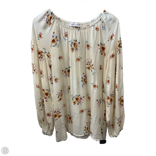 Blouse Long Sleeve By First Love In Cream & Yellow, Size: L