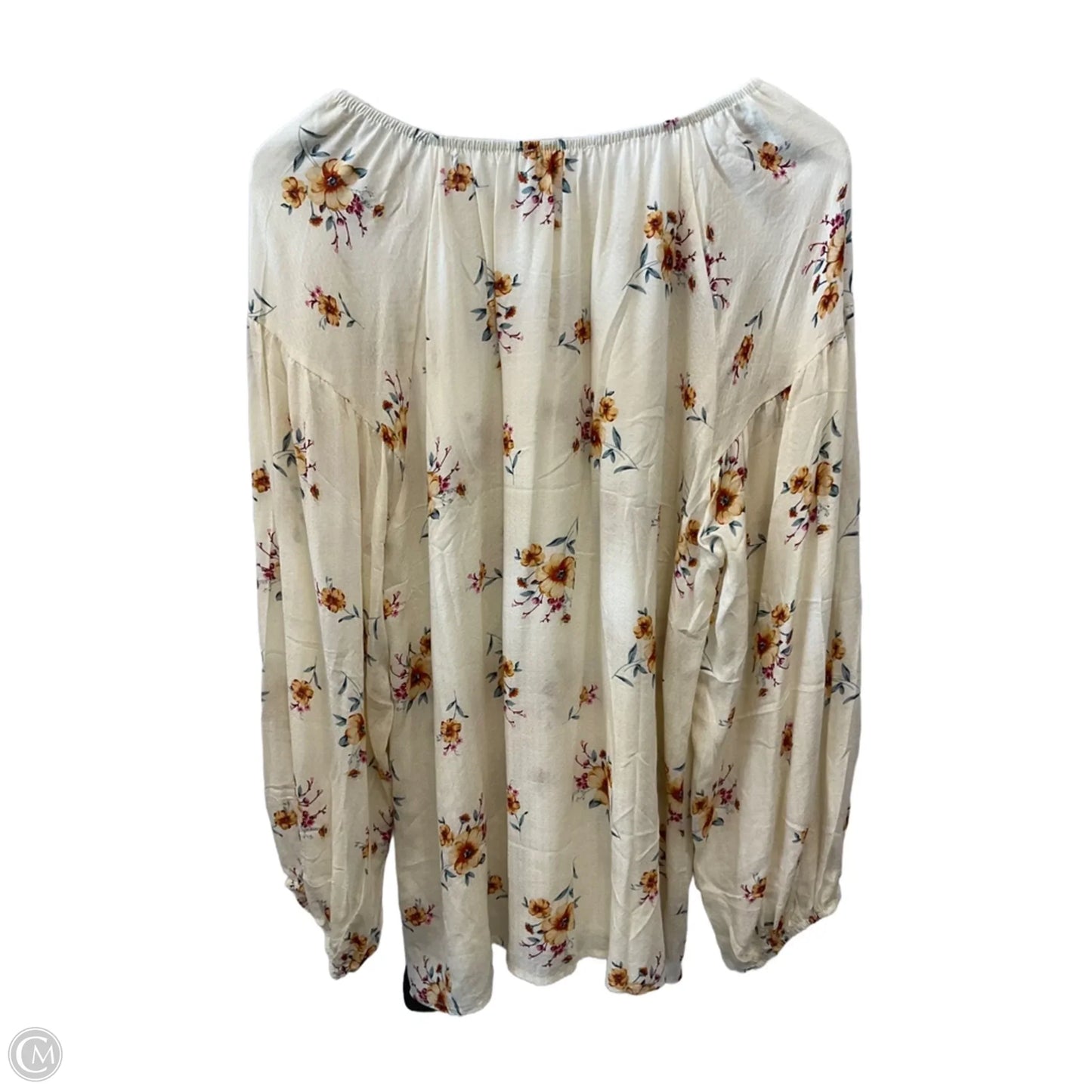 Blouse Long Sleeve By First Love In Cream & Yellow, Size: L