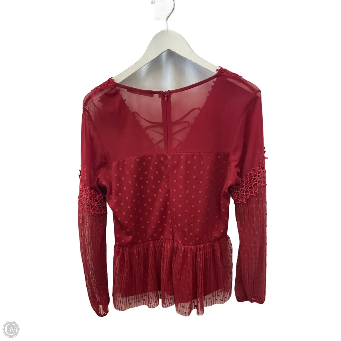 Top Long Sleeve By Bke In Maroon, Size: M