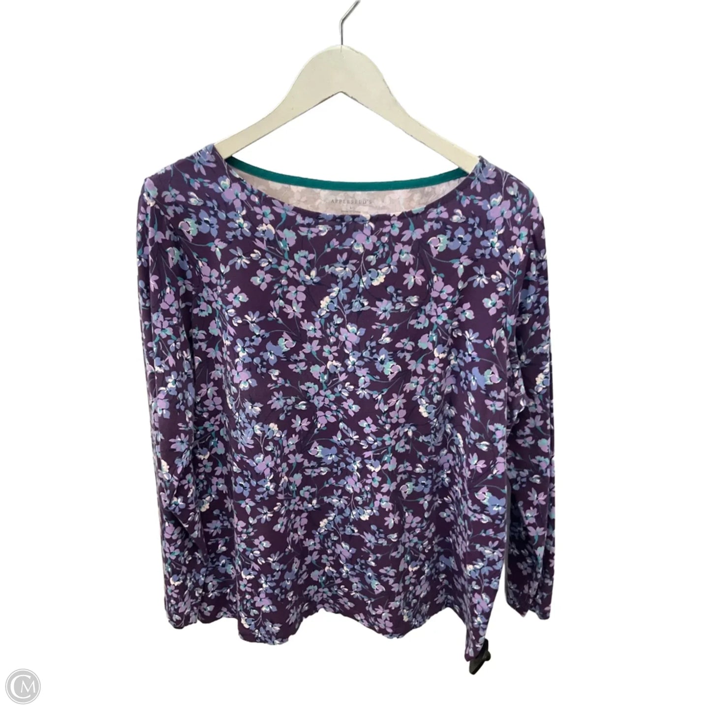 Top Long Sleeve By Appleseeds In Purple, Size: L
