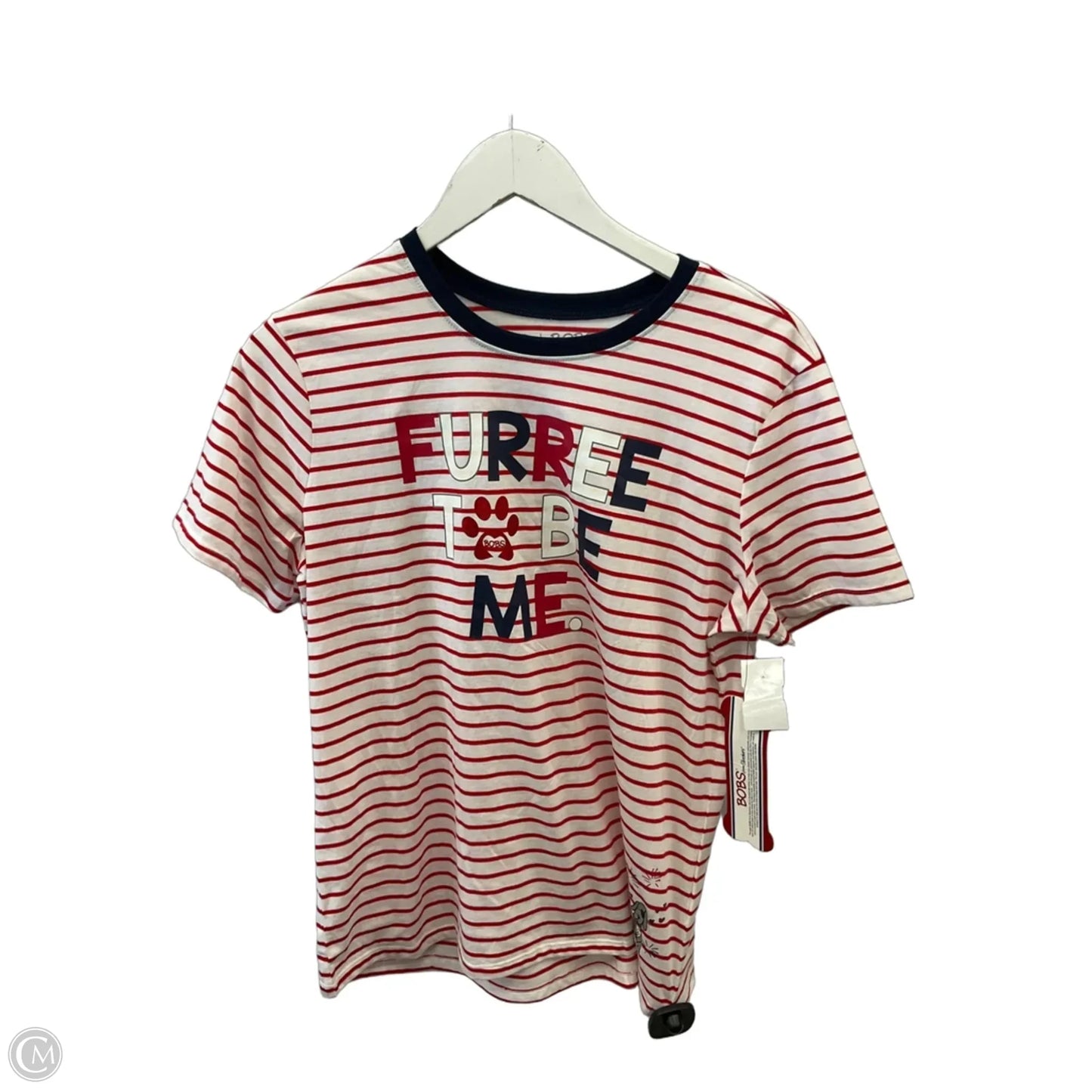 Top Short Sleeve By Bobs In Blue Red & White, Size: M