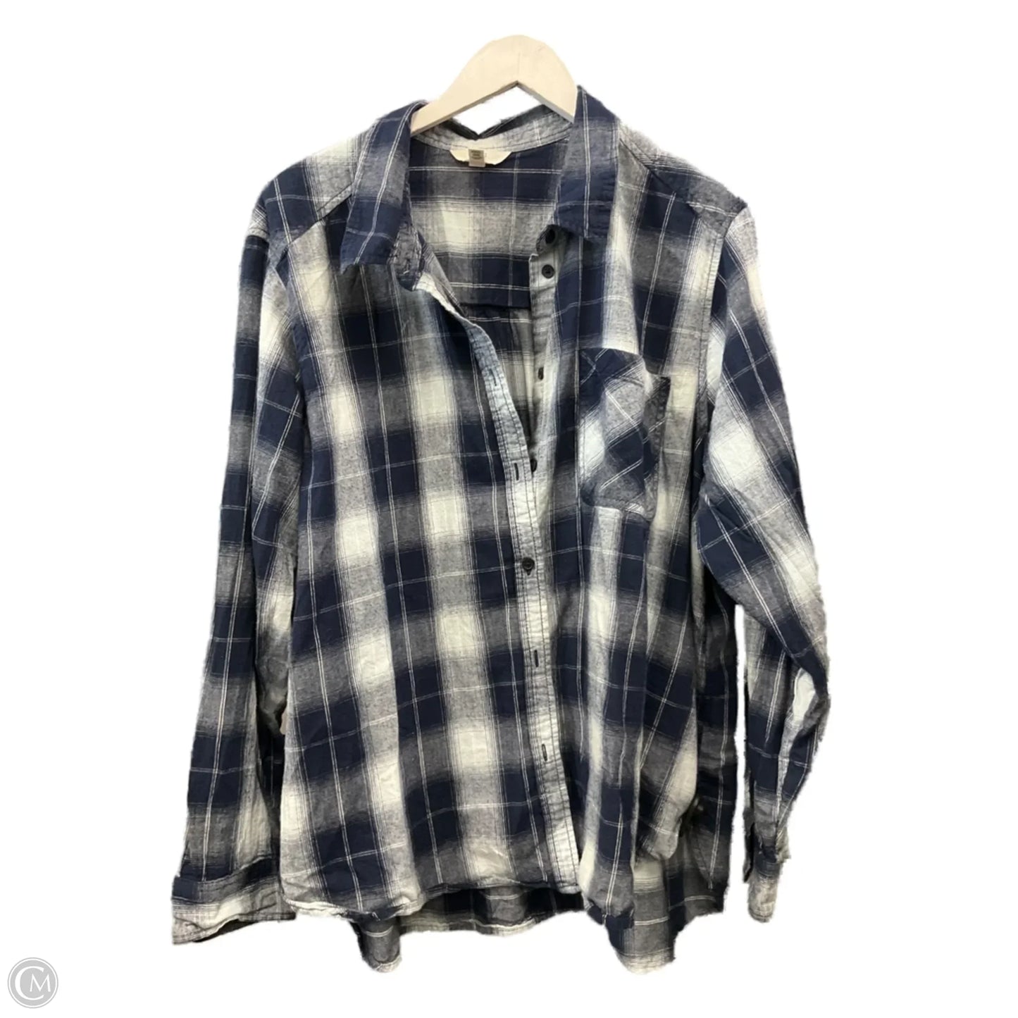 Top Long Sleeve By Time And Tru In Blue, Size: 3x