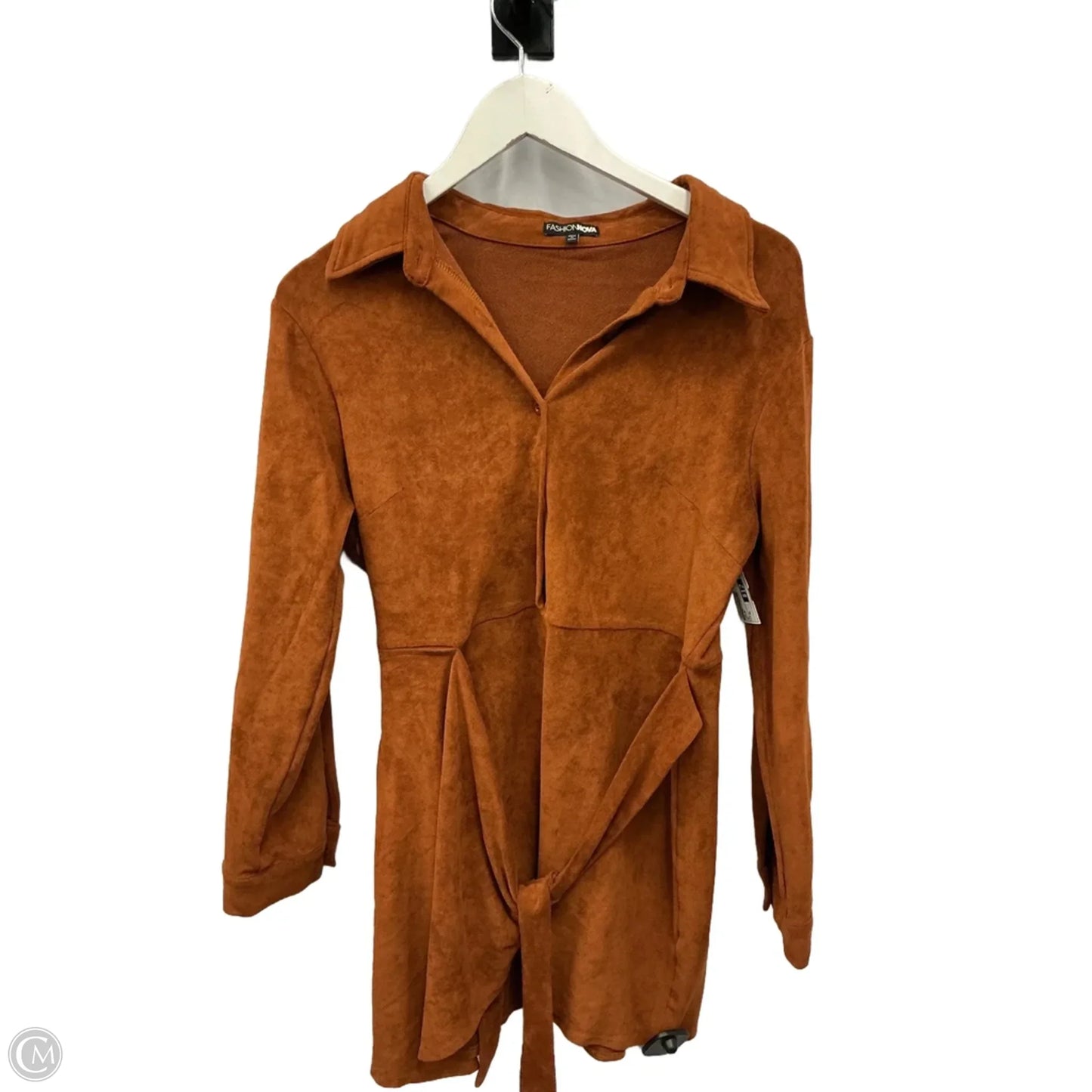 Top Long Sleeve By Fashion Nova In Orange, Size: Xl