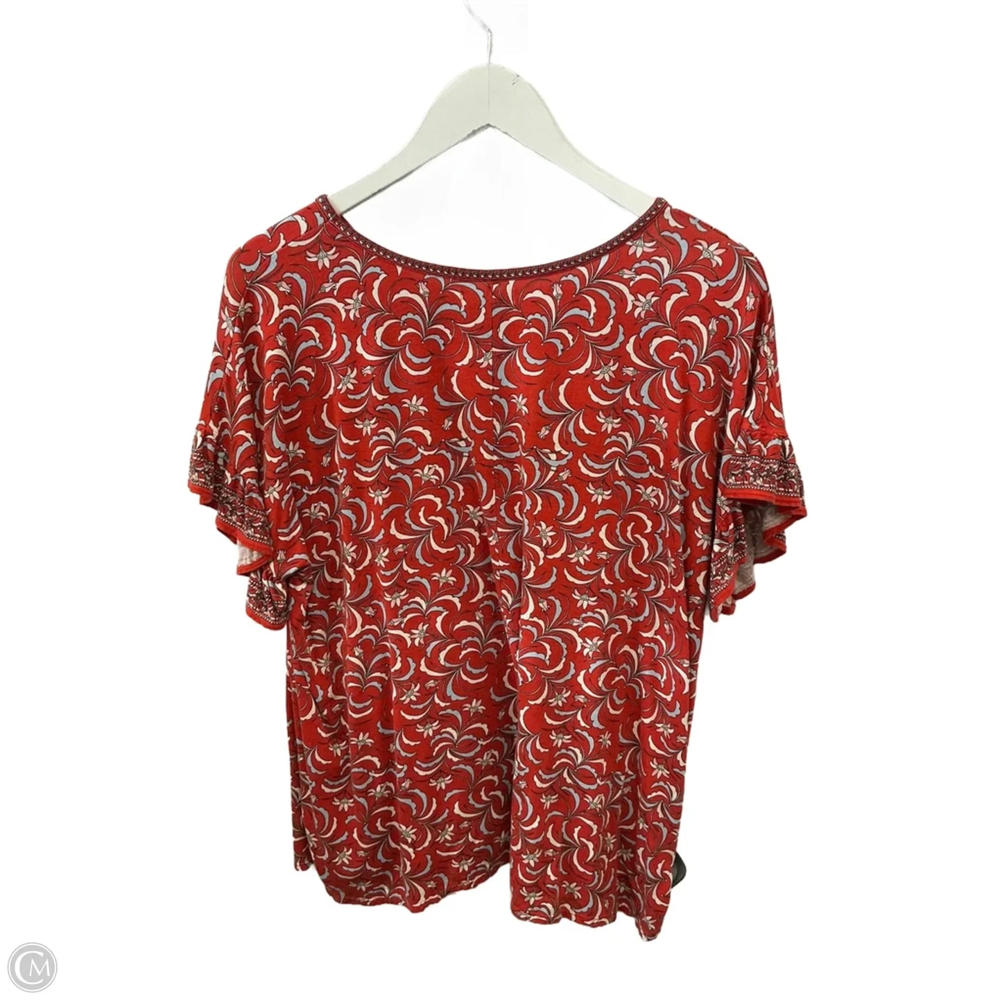 Top Short Sleeve By Max Studio In Red, Size: 1x