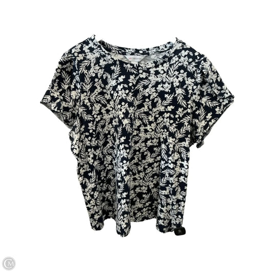 Top Short Sleeve By Liz Claiborne In Blue, Size: 1x