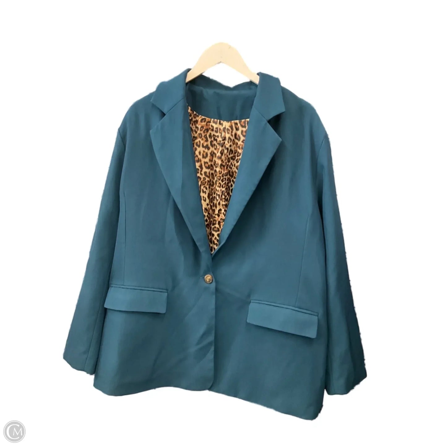 Blazer By Clothes Mentor In Aqua, Size: 3x
