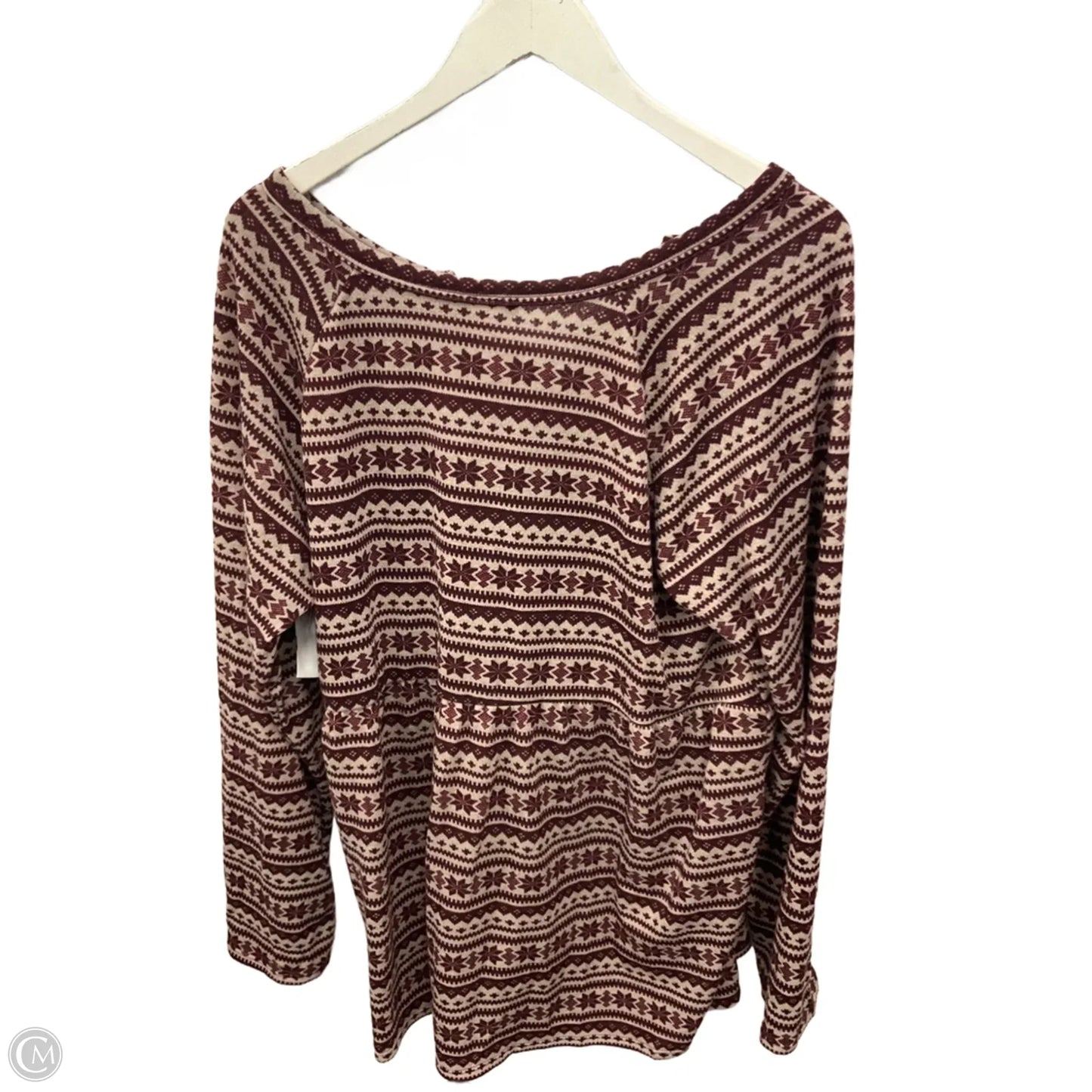 Top Long Sleeve By Heimish Usa In Maroon, Size: 3x