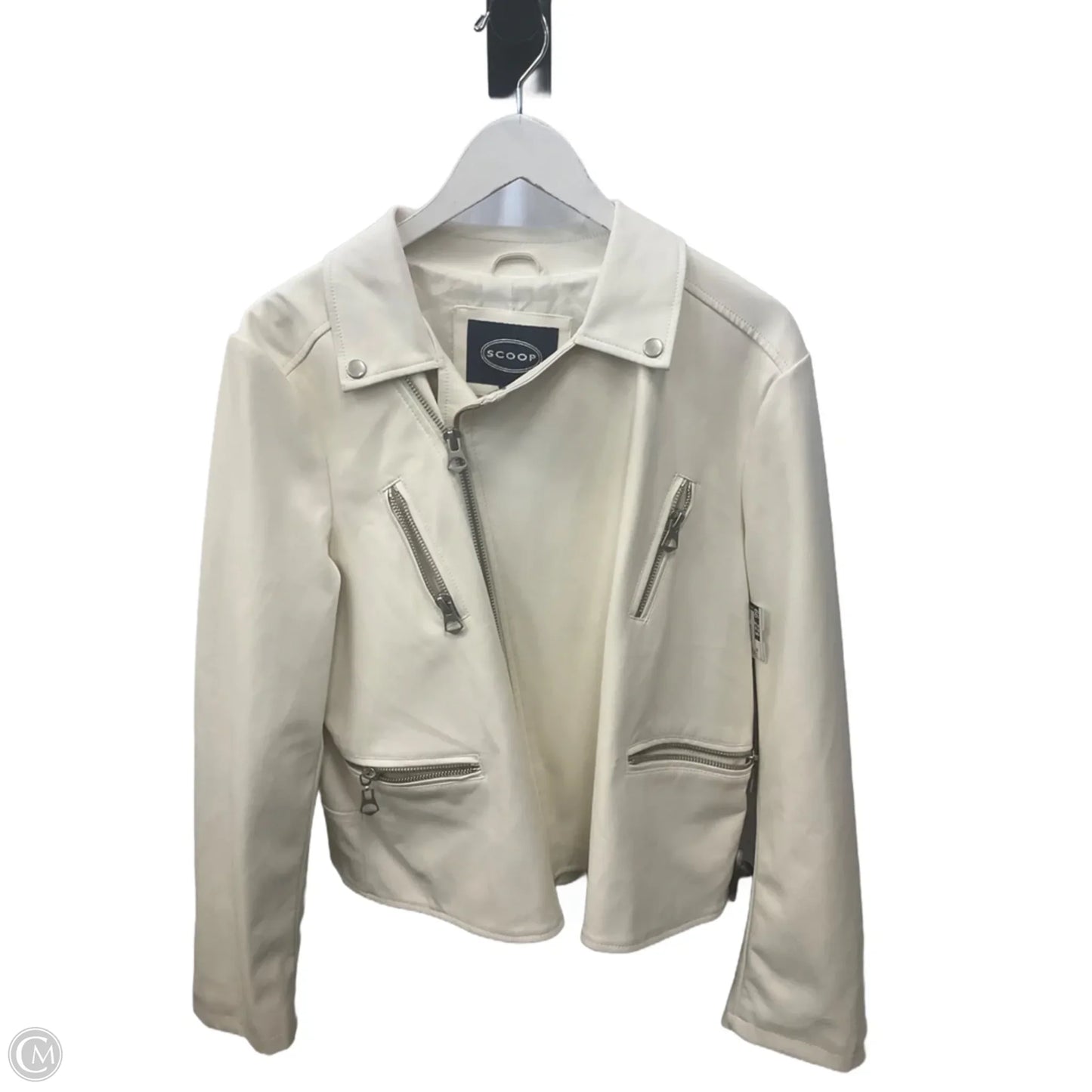 Jacket Moto By Scoop In Ivory, Size: 3x