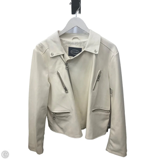 Jacket Moto By Scoop In Ivory, Size: 3x