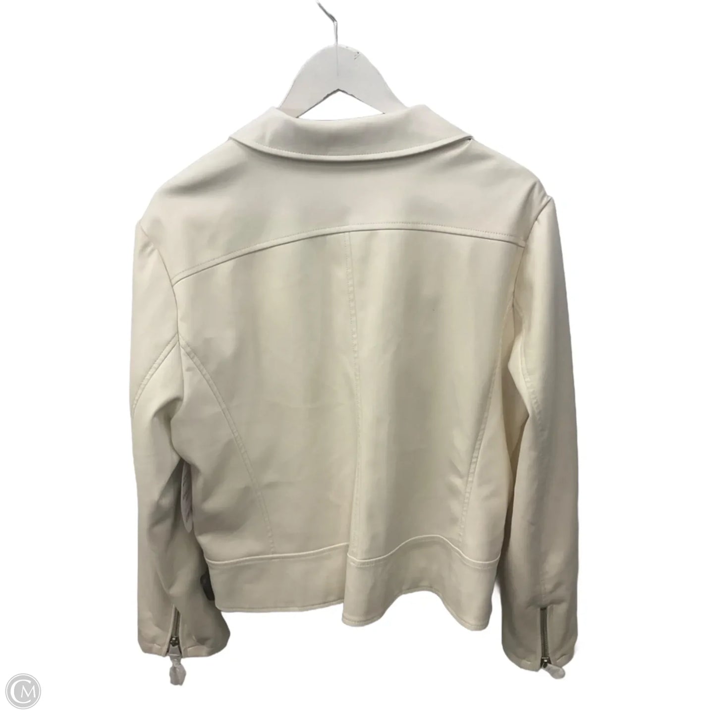 Jacket Moto By Scoop In Ivory, Size: 3x