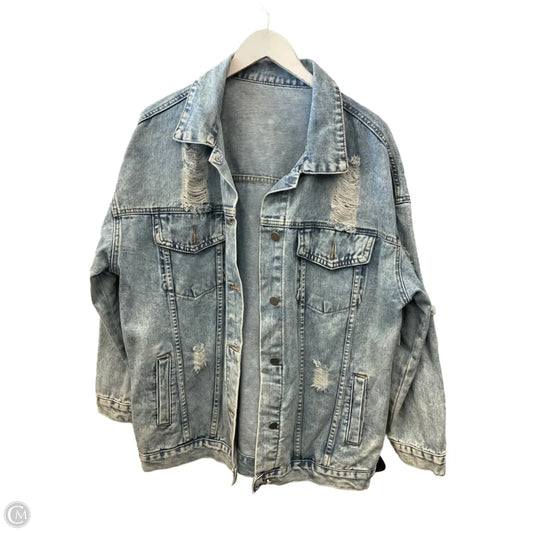 Jacket Denim By Shein In Blue Denim, Size: L