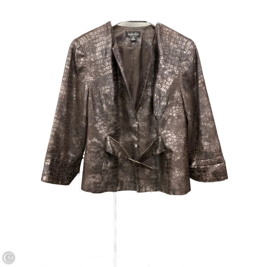 Blazer By Clothes Mentor In Brown, Size: L