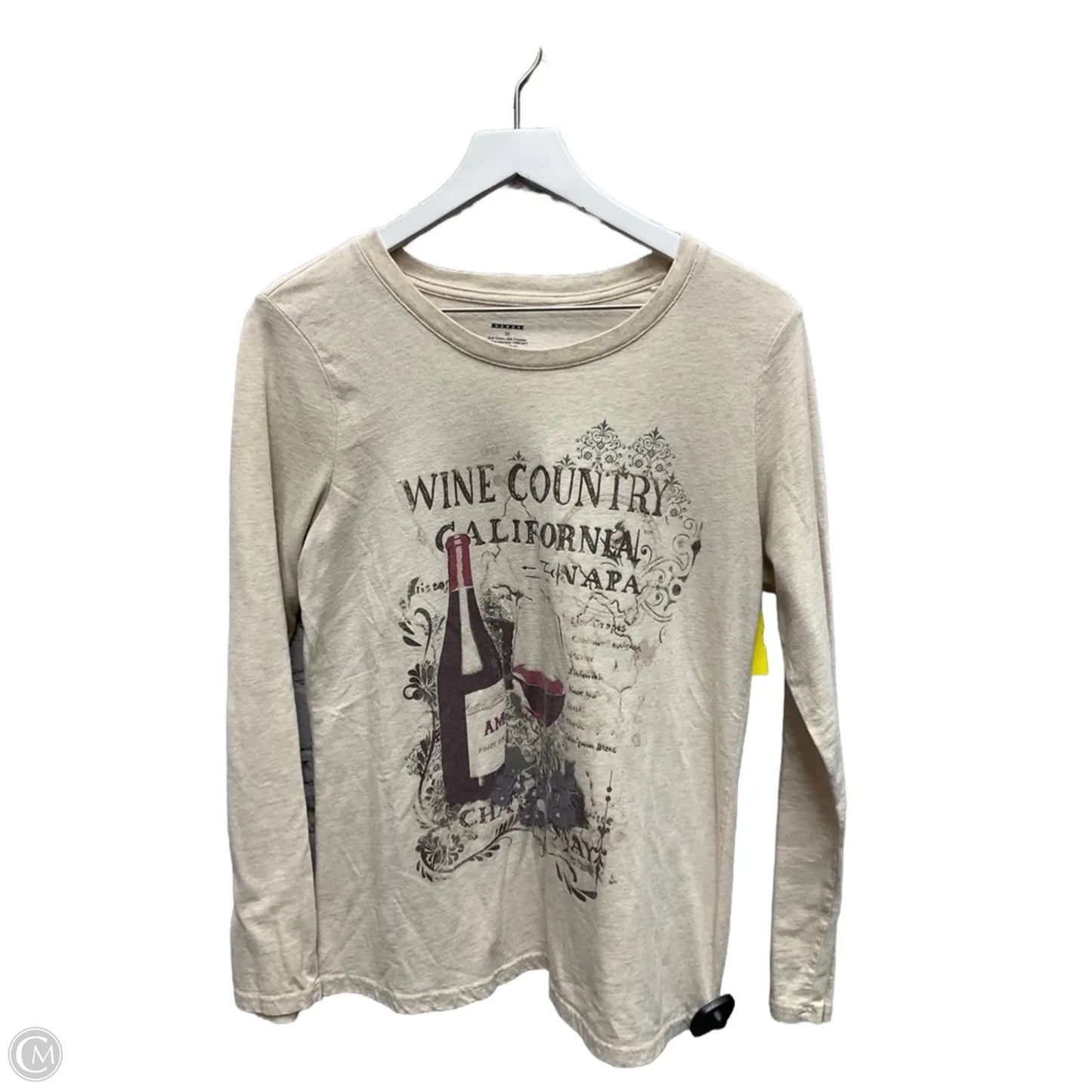 Top Long Sleeve Basic By Clothes Mentor In Beige, Size: M