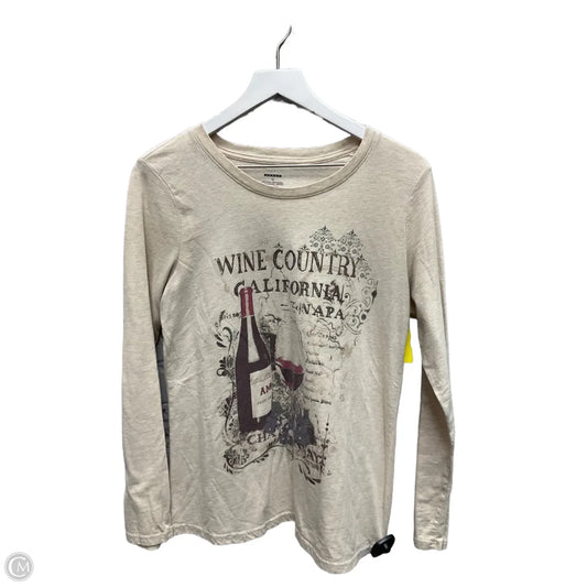 Top Long Sleeve Basic By Clothes Mentor In Beige, Size: M