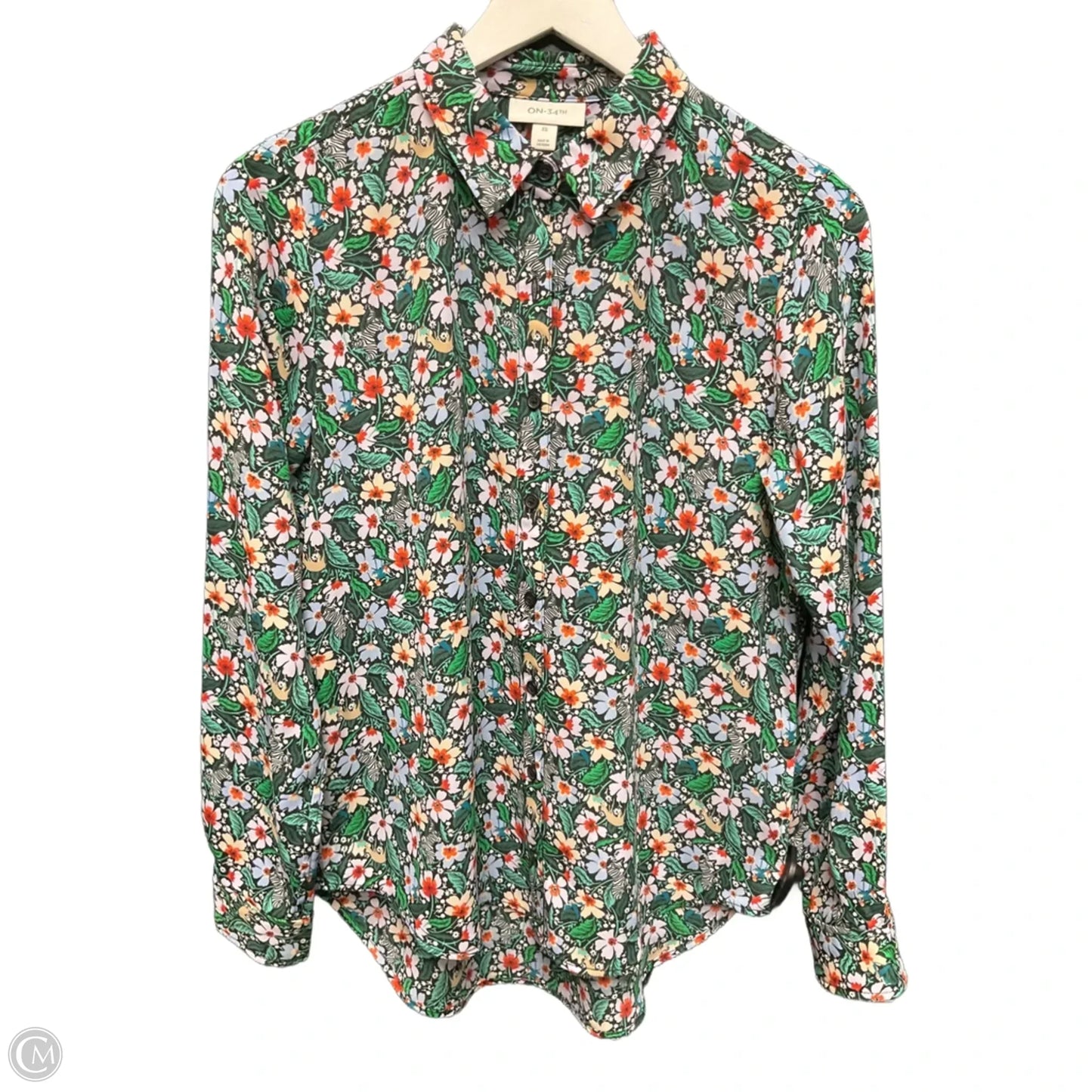 Top Long Sleeve By On 34th In Green, Size: Xs