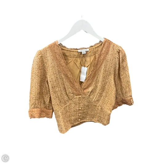 Top Short Sleeve By American Eagle In Tan, Size: S