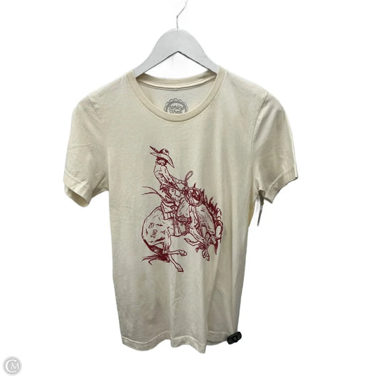 Top Short Sleeve Basic By Clothes Mentor In Beige, Size: S