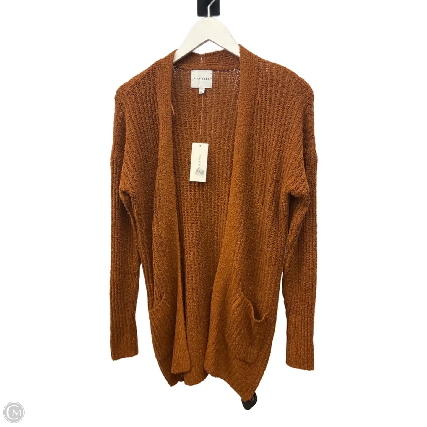 Sweater Cardigan By Pink Rose In Orange, Size: S